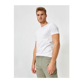 Koton 1KAM12141LK Beyaz Erkek T-Shirt