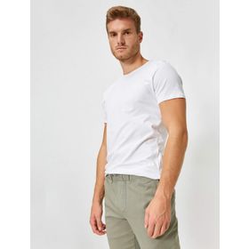 Koton 1KAM12141LK Beyaz Erkek T-Shirt