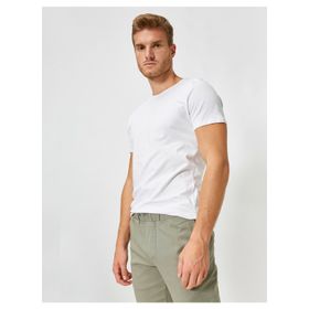 Koton 1KAM12141LK Beyaz Erkek T-Shirt