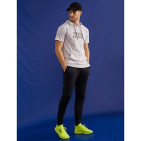 Koton 1KAM12425NK Gri Kısa Kollu Kapüşonlu Yazılı Baskılı Kanguru Cepli Erkek Sweatshirt