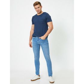 Koton 1KAM43219MD Mavi Super Skinny Cepli Erkek Pantolon