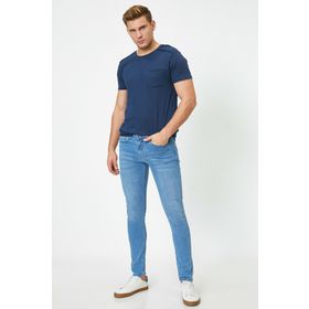 Koton 1KAM43219MD Mavi Super Skinny Cepli Erkek Pantolon
