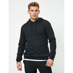 Koton 1KAM71732LK Siyah Uzun Kollu Kapşonlu Erkek Sweatshirt