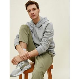 Koton 1KAM75700LK Siyah Fermuarlı Kapüşonlu Basic Pamuk Erkek Sweatshirt