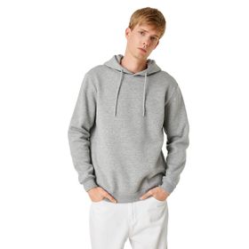 Koton 1KAM75700LK Siyah Fermuarlı Kapüşonlu Basic Pamuk Erkek Sweatshirt