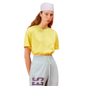 Koton 1YAL18103OK Sarı Baskılı Kadın T-shirt
