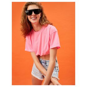 Koton 1YAL18103OK Sarı Baskılı Kadın T-shirt