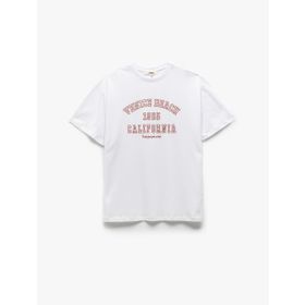 Koton 1YAL18103OK Sarı Baskılı Kadın T-shirt