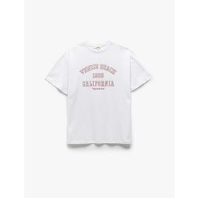 Koton 1YAL18103OK Sarı Baskılı Kadın T-shirt