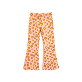 Koton 2D7 Kız Çocuk Pembe Desenli Geniş İspanyol Paça Çiçekli Beli Lastikli Pantolon