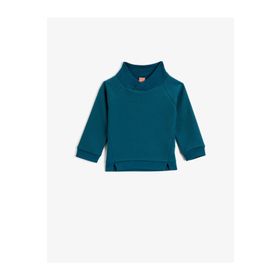 Koton 2KMB18545OK Dik Yaka Kendinden Desenli Sweatshirt