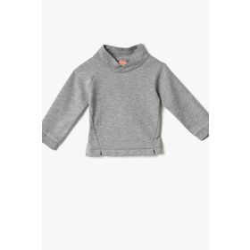 Koton 2KMB18545OK Dik Yaka Kendinden Desenli Sweatshirt