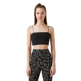 Koton 2SAK30090PW Crop Desenli Ince Askılı U Yaka Atlet