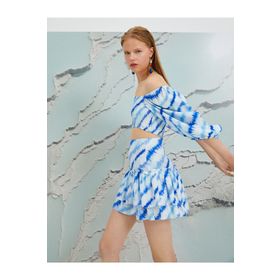 Koton 2SAK70216EW Şahika Ercümen X - Desenli Katlı Mini Etek
