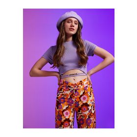 Koton 2SAL10738IK Crop Zincir Detaylı Bisiklet Yaka T-shirt