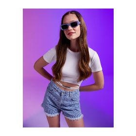 Koton 2SAL10738IK Crop Zincir Detaylı Bisiklet Yaka T-shirt