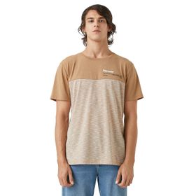 Koton 2SAM11300HK Minimal Baskılı Bej Tişört