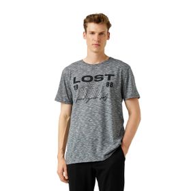 Koton 2SAM11300HK Minimal Baskılı Bej Tişört