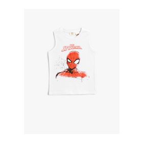 Koton 2SKB30018TK Spider Man Baskılı Bisiklet Yaka Pamuklu Lisanslı Atlet