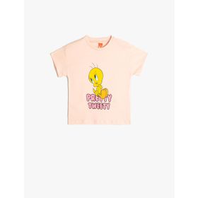 Koton 2SKG10519AK Tweety Baskılı Lisanslı Kısa Kollu Pamuklu T-shirt