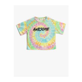Koton 2SKG10550AK Baskılı Oversize Batik Desenli Kısa Kollu Tişört