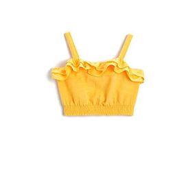 Koton 2SKG60006AW Sarı Kız Çocuk Askılı Crop Pamuklu Bluz