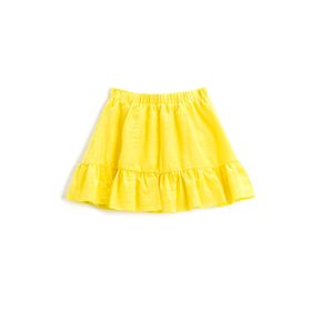 Koton 2SKG70067AW Çizgili Fırfırlı Beli Lastikli Mini Etek