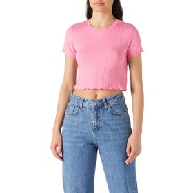 Koton 2YAK13753EK Pembe Kadın Bisiklet Yaka Kısa Kollu T-shirt