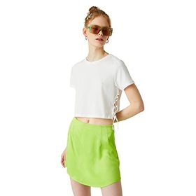 Koton 2YAL18082IK Kırık Beyaz Kadın Kısa Kollu T-shirt