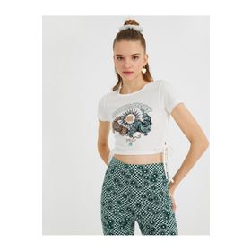 Koton 2yal18778uk Koyu Beyaz Kadın T-shirt