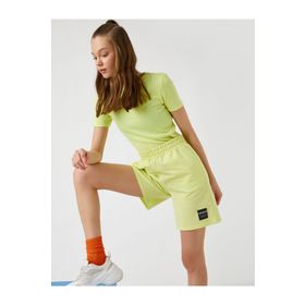 Koton 2YAL28019UK Saks Mavisi Kadın Şort