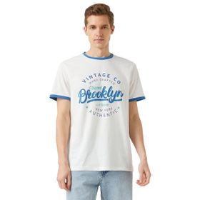 Koton 2YAM11040CK Vintage Baskılı Erkek Tişört
