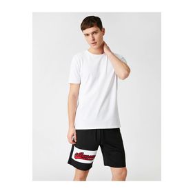 Koton 2YAM12141LK Açık İndigo Erkek Slim Fit Basic Tişört