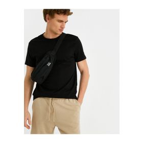 Koton 2YAM12141LK Açık İndigo Erkek Slim Fit Basic Tişört