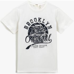 Koton 2YKB16014OK Şehir Baskılı Kısa Kollu Haki Erkek Çocuk T-Shirt