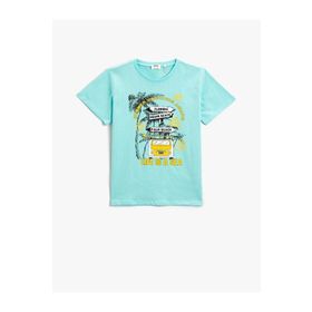 Koton 2YKB16111OK Bisiklet Yaka Normal Kalıp Baskılı Erkek Çocuk T-Shirt