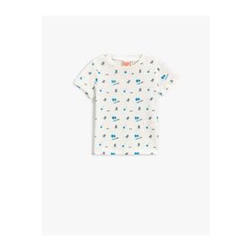 Koton 2YMB16196OK Çok Renkli Bisiklet Yaka Baskılı Bebek T-Shirt