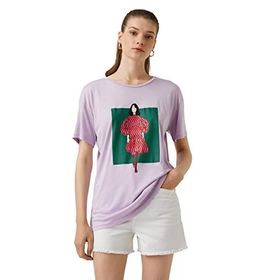 Koton 360 Figür Baskılı Modal Karışımlı Lila M Kadın T-Shirt