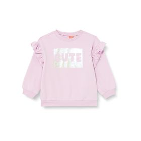Koton 370 Kız Bebek Lila Fırfırlı Baskılı Uzun Kollu Bisiklet Yaka Şardonlu Sweatshirt