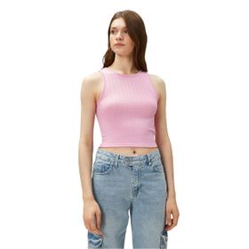 Koton 3SAK10015EK Pembe Bisiklet Yaka Kadın Atlet