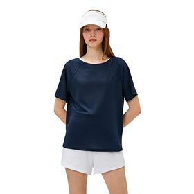 Koton 3SAK10040NK Lacivert Kayık Yaka Kadın T-shirt