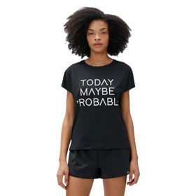 Koton 3SAK10221NK 999 Siyah Baskılı Kadın T-shirt