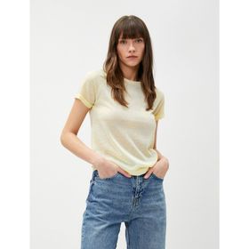 Koton 3SAK50384EK161 Sarı Kadın T-Shirt