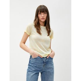 Koton 3SAK50384EK161 Sarı Kadın T-Shirt