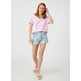 Koton 3SAK60002EK Pembe Kadın T-shirt
