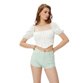 Koton 3SAK60463PW Korseli Gipeli Crop Kadın Bluz