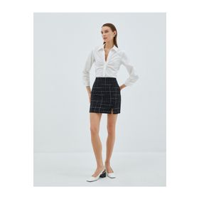 Koton 3SAK70004UW Kadın Yırtmaç Detaylı Tüvit Mini Etek