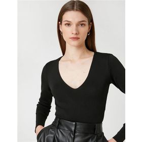 Koton 3SAK90002HT 999 Siyah Polyester Knitwear Kadın Kazak