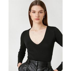 Koton 3SAK90002HT 999 Siyah Polyester Knitwear Kadın Kazak