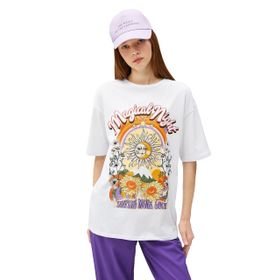 Koton 3SAL10040IK Ekru Pamuklu Kadın T-shirt